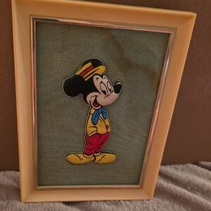 Yellow Framed Mickey Mouse Wall Art